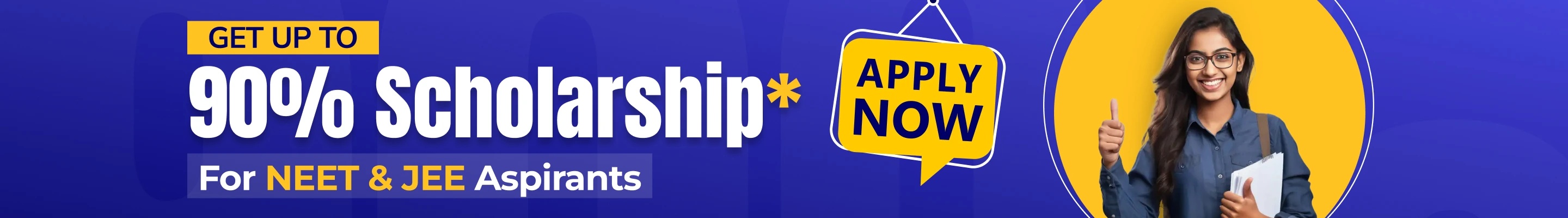 90% scholarship banner
